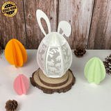 Flowers 1 - Easter Bunny Egg 3D Lantern File - Cricut File - 7.3x3.8" - LightBoxGoodMan - LightboxGoodman