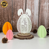 Flowers 2 - Easter Bunny Egg 3D Lantern File - Cricut File - 7.3x3.8" - LightBoxGoodMan - LightboxGoodman