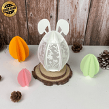 Flowers 2 - Easter Bunny Egg 3D Lantern File - Cricut File - 7.3x3.8" - LightBoxGoodMan - LightboxGoodman