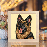 German Shepherd Dog – Paper Cut Light Box File - Cricut File - 8x8 inches - LightBoxGoodMan