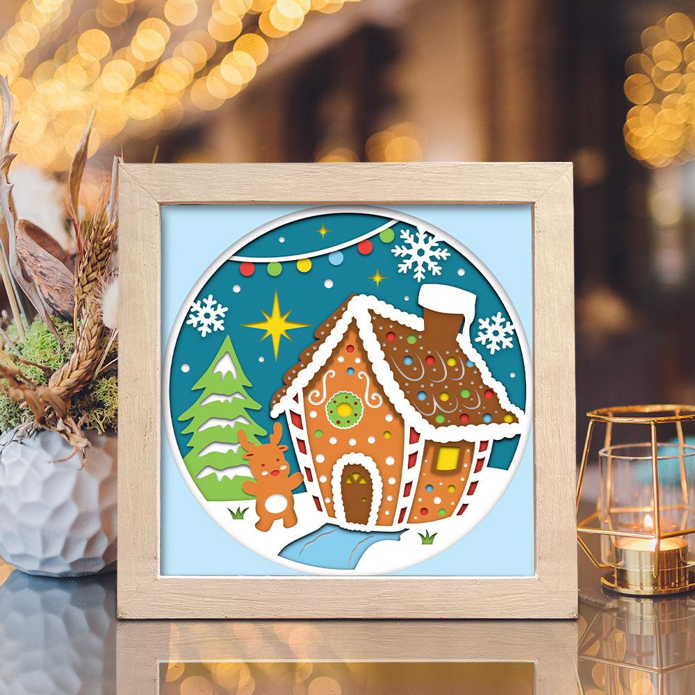 Gingerbread Christmas House – Paper Cut Light Box File - Cricut File - 20x20cm - LightBoxGoodMan - LightboxGoodman