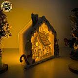 Gingerbread House - Paper Cut Gingerbread House Light Box File - Cricut File - 7x9 Inches - LightBoxGoodMan - LightboxGoodman