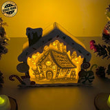 Gingerbread House - Paper Cut Gingerbread House Light Box File - Cricut File - 7x9 Inches - LightBoxGoodMan - LightboxGoodman