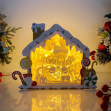 Gingerbread - Paper Cut Gingerbread House Light Box File - Cricut File - 7x9 Inches - LightBoxGoodMan