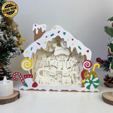 Gingerbread - Paper Cut Gingerbread House Light Box File - Cricut File - 7x9 Inches - LightBoxGoodMan - LightboxGoodman