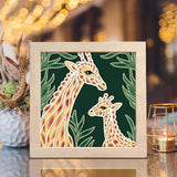 Giraffe Mother And Baby 2 – Paper Cut Light Box File - Cricut File - 8x8 inches - LightBoxGoodMan - LightboxGoodman