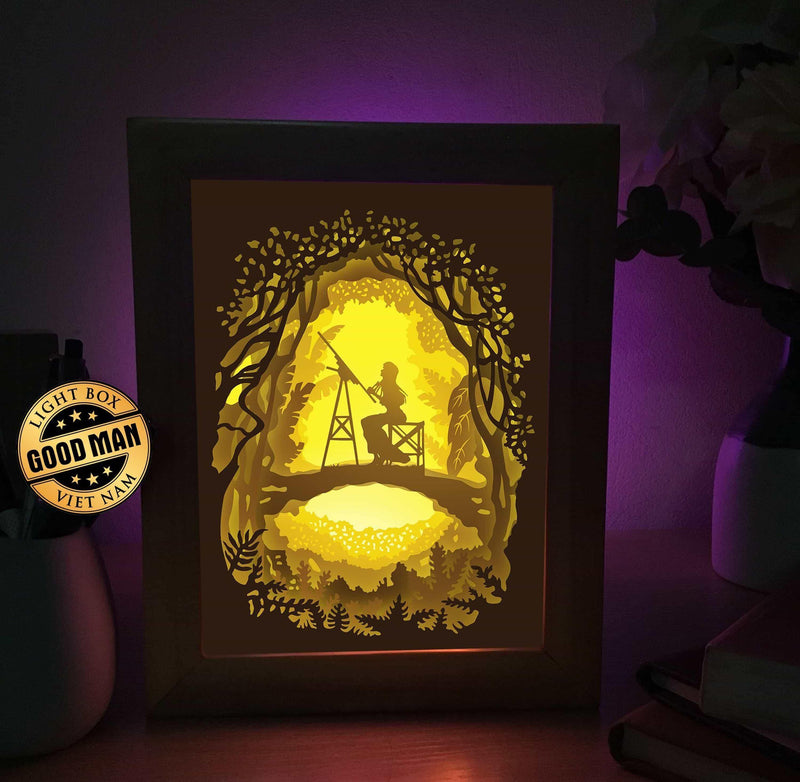 Girl Painting 1 - Paper Cut Light Box File - Cricut File - 8x10 Inches - LightBoxGoodMan - LightboxGoodman