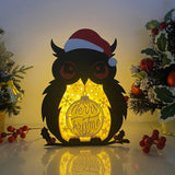 Glass Christmas Ball - Paper Cut Owl Light Box File - Cricut File - 25x20 cm - LightBoxGoodMan