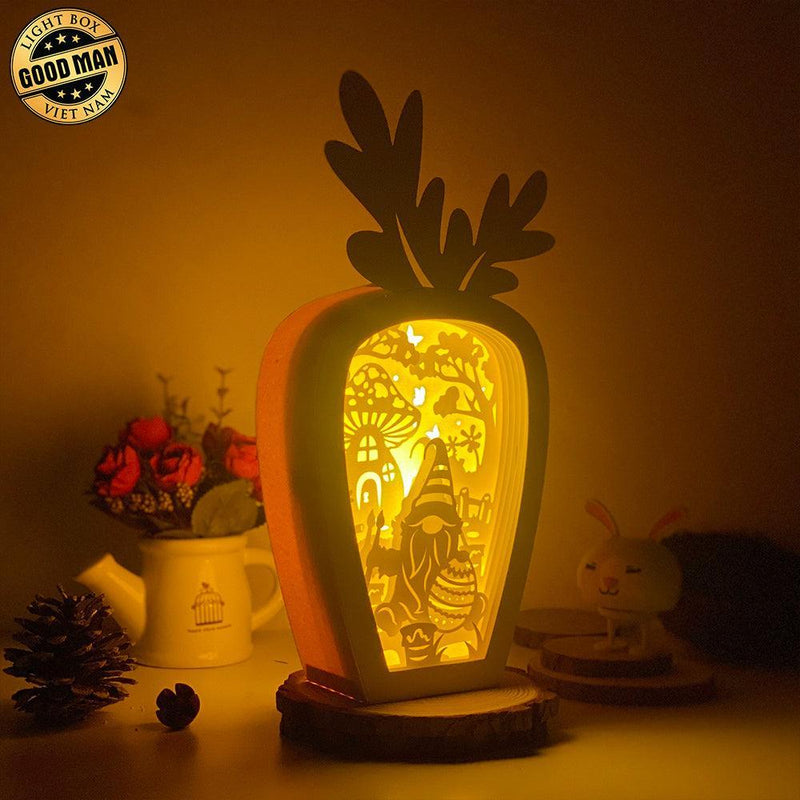 Gnome 2 - Paper Cut Carrot Light Box File - Cricut File - 5.5x11.4 Inches - LightBoxGoodMan - LightboxGoodman