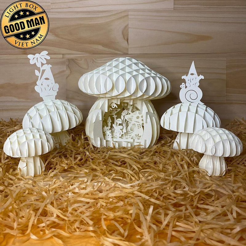 Gnome - 3D Pop-up Light Box Mushroom File - Cricut File - LightBoxGoodMan - LightboxGoodman