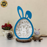 Gnome Easter 1 - Paper Cut Bunny Light Box File - Cricut File - 6.4x10.9 Inches - LightBoxGoodMan - LightboxGoodman