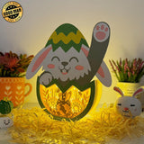 Gnome Easter - Bunny Easter Egg Papercut Lightbox File - Cricut File - 8x7 Inches - LightBoxGoodMan - LightboxGoodman