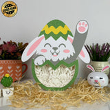 Gnome Easter - Bunny Easter Egg Papercut Lightbox File - Cricut File - 8x7 Inches - LightBoxGoodMan - LightboxGoodman
