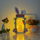 Gnome Easter - Bunny Mason Jar Papercut Lightbox File - Cricut File - 8,3x6,7 Inches - LightBoxGoodMan - LightboxGoodman