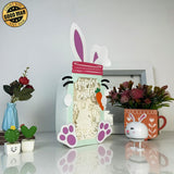 Gnome Easter - Bunny Mason Jar Papercut Lightbox File - Cricut File - 8,3x6,7 Inches - LightBoxGoodMan - LightboxGoodman
