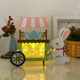 Gnome - Easter Cart Papercut  Lightbox File - Cricut File - 8.3x9.6 Inches - LightBoxGoodMan