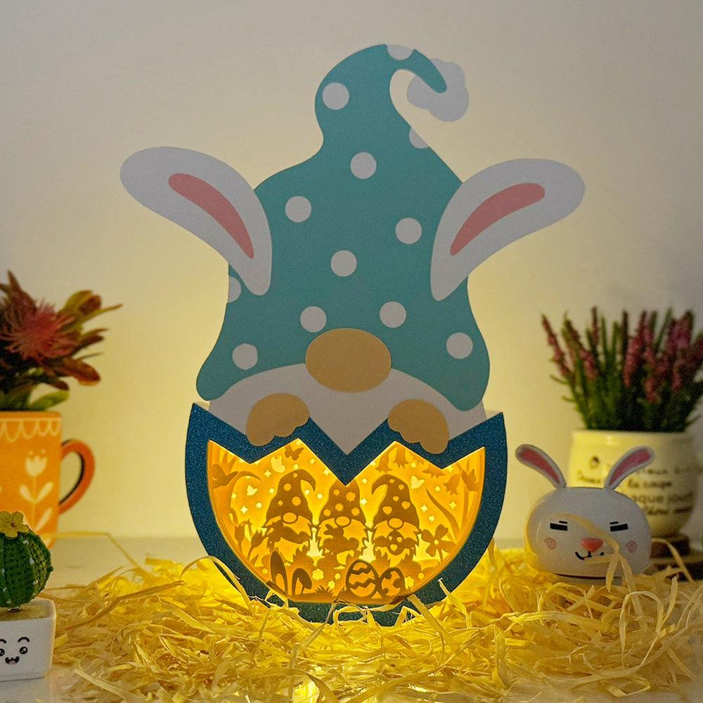Gnome Easter - Gnome Easter Egg Papercut Lightbox File - Cricut File - 10,7x6 Inches - LightBoxGoodMan - LightboxGoodman
