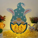 Gnome Easter - Gnome Easter Egg Papercut Lightbox File - Cricut File - 10,7x6 Inches - LightBoxGoodMan