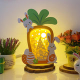 Gnome Easter - Paper Cut Carrot Light Box File - Cricut File - 10x7.2 Inches - LightBoxGoodMan