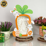 Gnome Easter - Paper Cut Carrot Light Box File - Cricut File - 10x7.2 Inches - LightBoxGoodMan - LightboxGoodman