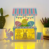 Gnome Easter - Paper Cut Easter Shop Light Box File - Cricut File - 8x9.5 Inches - LightBoxGoodMan