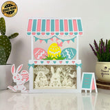 Gnome Easter - Paper Cut Easter Shop Light Box File - Cricut File - 8x9.5 Inches - LightBoxGoodMan - LightboxGoodman