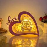 Gnome Love - Love Heart Papercut Lightbox File - 5,6x7,5