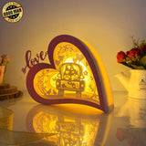 Gnome Love - Love Heart Papercut Lightbox File - 5,6x7,5" - Cricut File - LightBoxGoodMan - LightboxGoodman