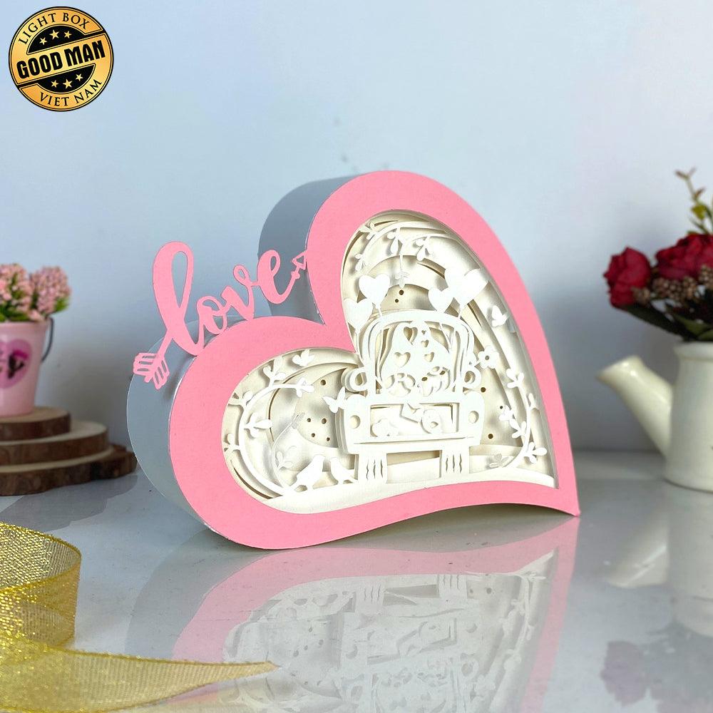 Gnome Love - Paper Cut Love Heart Light Box File - Cricut File - 5,6x7,5 Inches - LightBoxGoodMan - LightboxGoodman