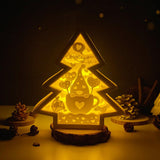 Gnome Love - Paper Cut Tree Light Box File - Cricut File - 20x22cm - LightBoxGoodMan