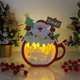 Gnome - Paper Cut Hot Cocoa Light Box File - Santa Motif - Cricut File - 7,6x7,1 inches - LightBoxGoodMan