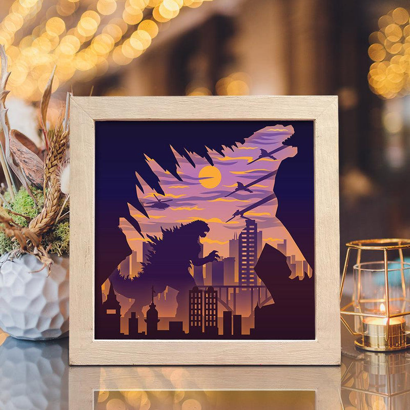 Godzilla 2 – Paper Cut Light Box File - Cricut File - 8x8 inches - LightBoxGoodMan - LightboxGoodman
