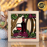 Grape Wine – Paper Cut Light Box File - Cricut File - 8x8 inches - LightBoxGoodMan - LightboxGoodman