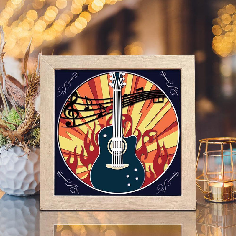 Guitar 2 – Paper Cut Light Box File - Cricut File - 20x20cm - LightBoxGoodMan - LightboxGoodman