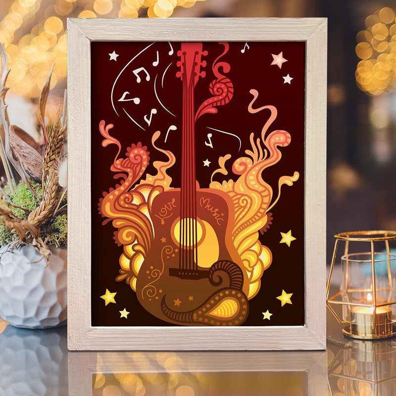 Guitar – Paper Cut Light Box File - Cricut File - 20x26cm - LightBoxGoodMan - LightboxGoodman