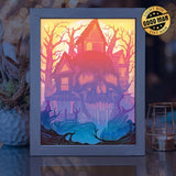 Halloween House – Paper Cut Light Box File - Cricut File - 20x26cm - LightBoxGoodMan - LightboxGoodman