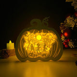 Halloween - Paper Cut PumpKin Light Box File - Cricut File - 16.6x17.5 cm - LightBoxGoodMan