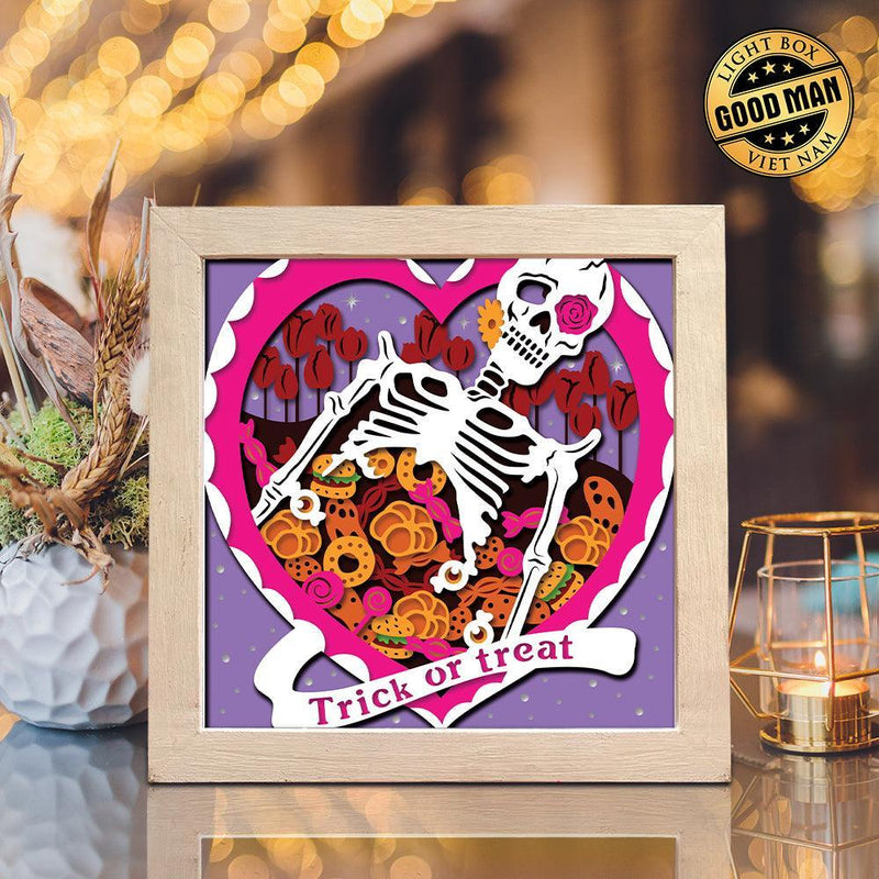 Halloween Skeleton – Paper Cut Light Box File - Cricut File - 20x20cm - LightBoxGoodMan - LightboxGoodman