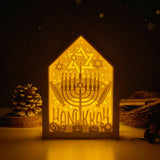 Hanukkah - Paper Cut House Light Box File - Cricut File - 13x19 cm - LightBoxGoodMan