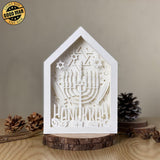 Hanukkah - Paper Cut House Light Box File - Cricut File - 13x19 cm - LightBoxGoodMan - LightboxGoodman