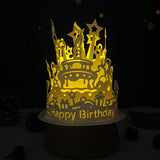 Happy Birthday 3 - 3D Dome Lantern File - Cricut File - LightBoxGoodMan - LightboxGoodman