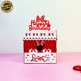 Happy Birthday 4 - Surprise Gift Box Paper Cutting File - 4x4" - Cricut File - LightBoxGoodMan - LightboxGoodman