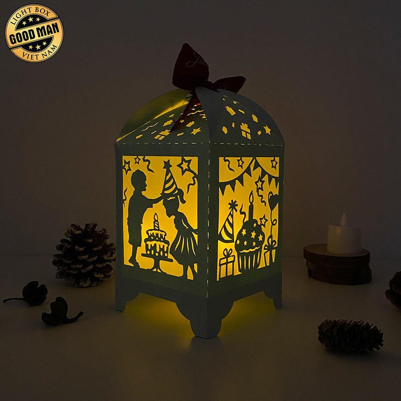 Happy Birthday - Paper Cut Lantern File - Cricut File - 10,5x20,6cm - LightBoxGoodMan - LightboxGoodman