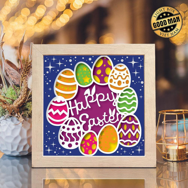 Happy Easter 4 – Paper Cut Light Box File - Cricut File - 8x8 Inches - LightBoxGoodMan - LightboxGoodman