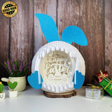 Happy Easter - Easter Bunny 3D Pop-up File - Cricut File - 12.6x7.5" - LightBoxGoodMan - LightboxGoodman