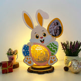 Happy Easter - Easter Photo Frame Papercut Lightbox File - 8x11