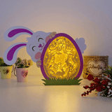 Happy Easter - Rabbit Easter Egg Papercut Lightbox File - Cricut File - 9.8x7 Inches - LightBoxGoodMan