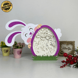 Happy Easter - Rabbit Easter Egg Papercut Lightbox File - Cricut File - 9.8x7 Inches - LightBoxGoodMan - LightboxGoodman