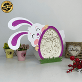 Happy Easter - Rabbit Easter Egg Papercut Lightbox File - Cricut File - 9.8x7 Inches - LightBoxGoodMan - LightboxGoodman