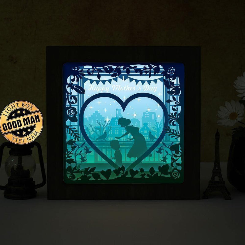 Happy Mother's Day 3 - Paper Cut Light Box File - Cricut File - 8x8 inches - LightBoxGoodMan - LightboxGoodman